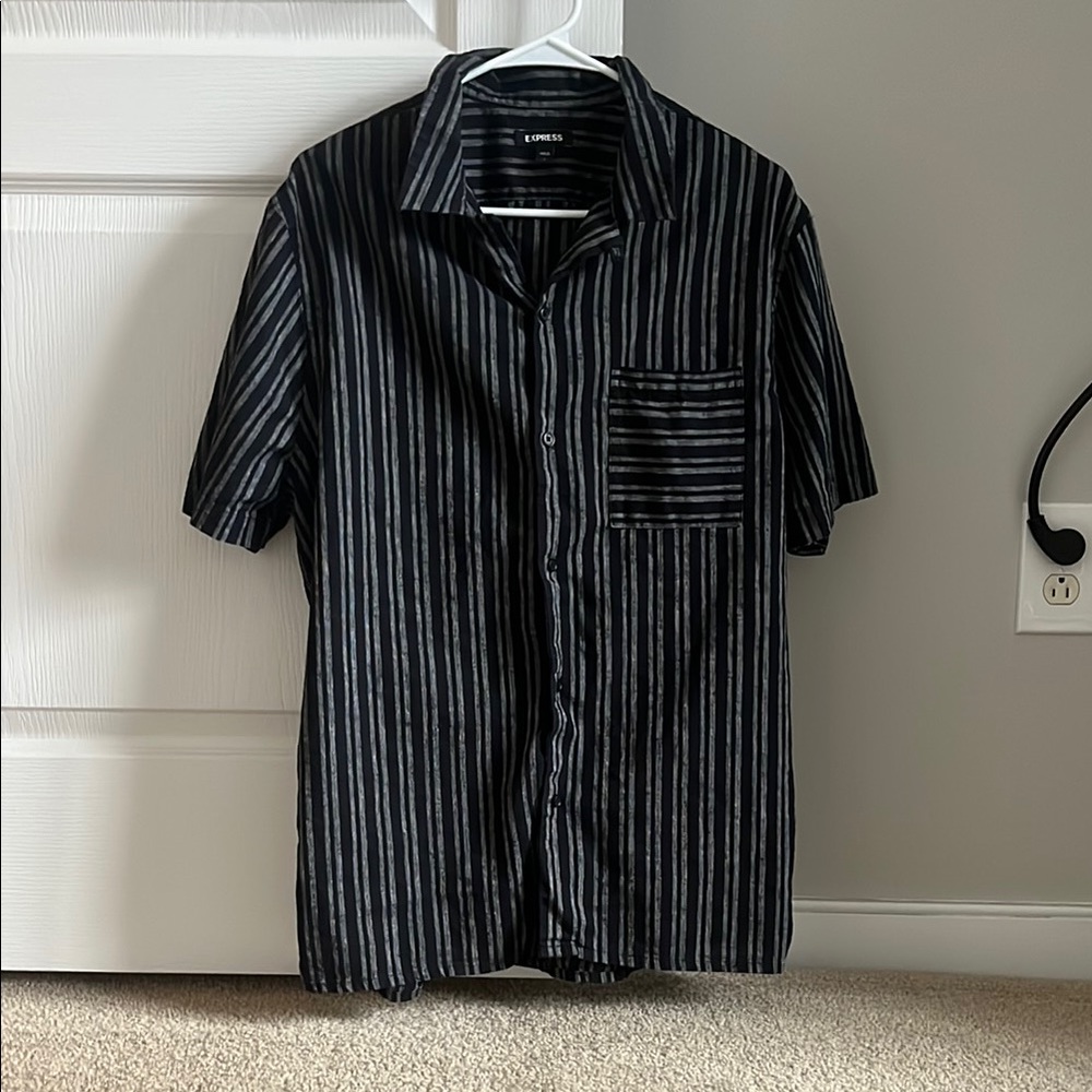Express | Men's Black Striped Shirt